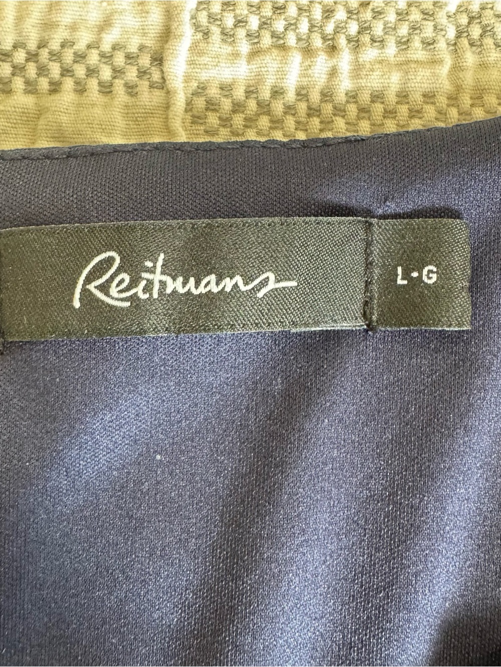 👗 Reitmans Blue & Cream Chiffon Ruffle Dress | Size Large - Picture 3 of 9